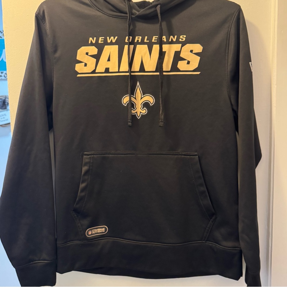 NFL Black and Gold New Orleans Saints Pullover Hoodie with Team Graphics
